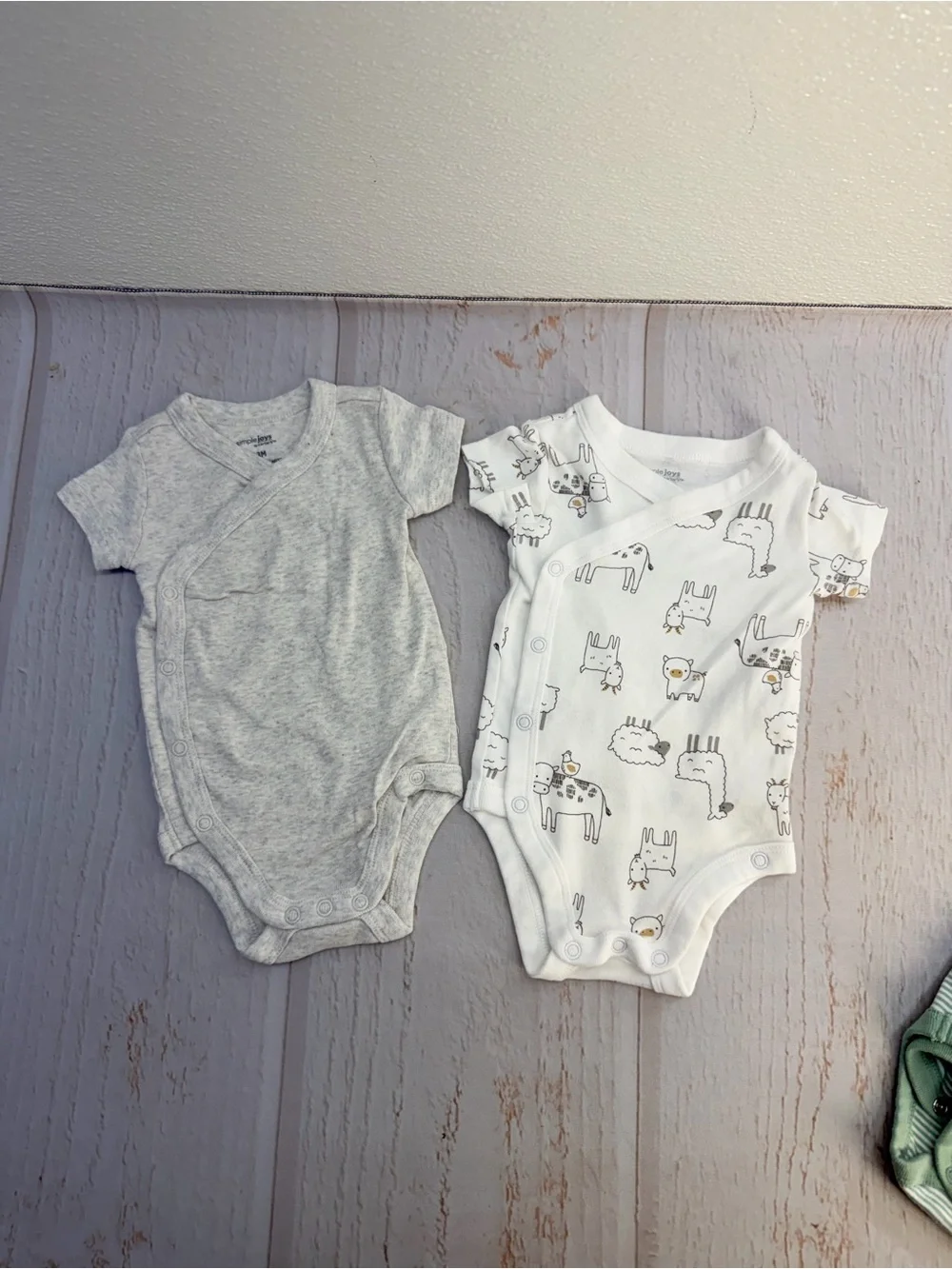 Carter’s Simple Joys Gerber Baby 0-3M 4-Pack Bodysuits Neutral Animal